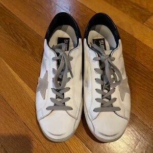Like New Golden Goose Super Star Leather Sneakers White Ice,Gray,Black Women 38